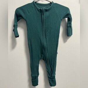 Little Sleepies Emerald Ribbed Zippy Newborn